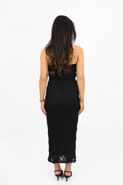 Lace strapless Dress - Black