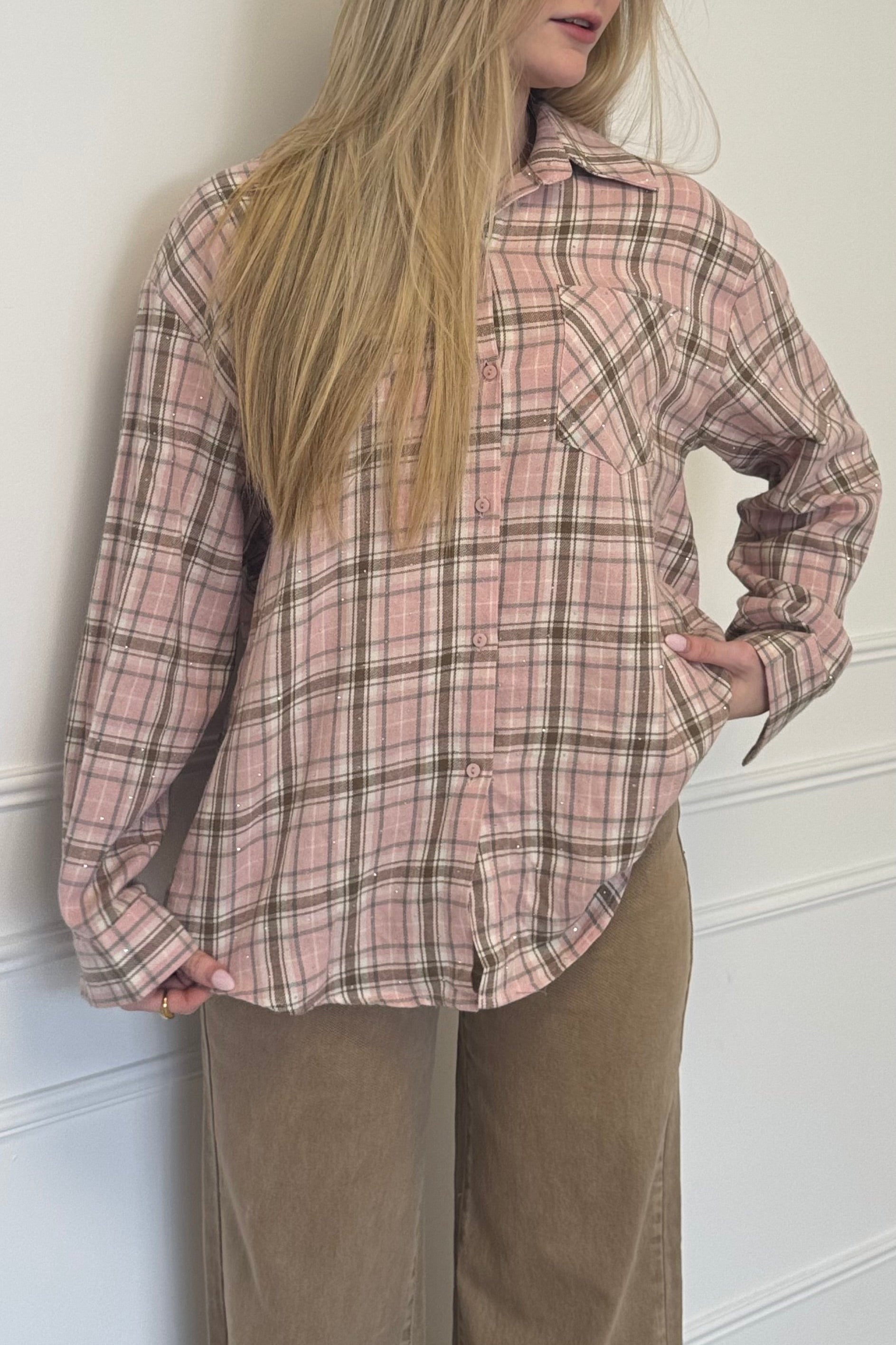 Rhinestone blouse - Pink