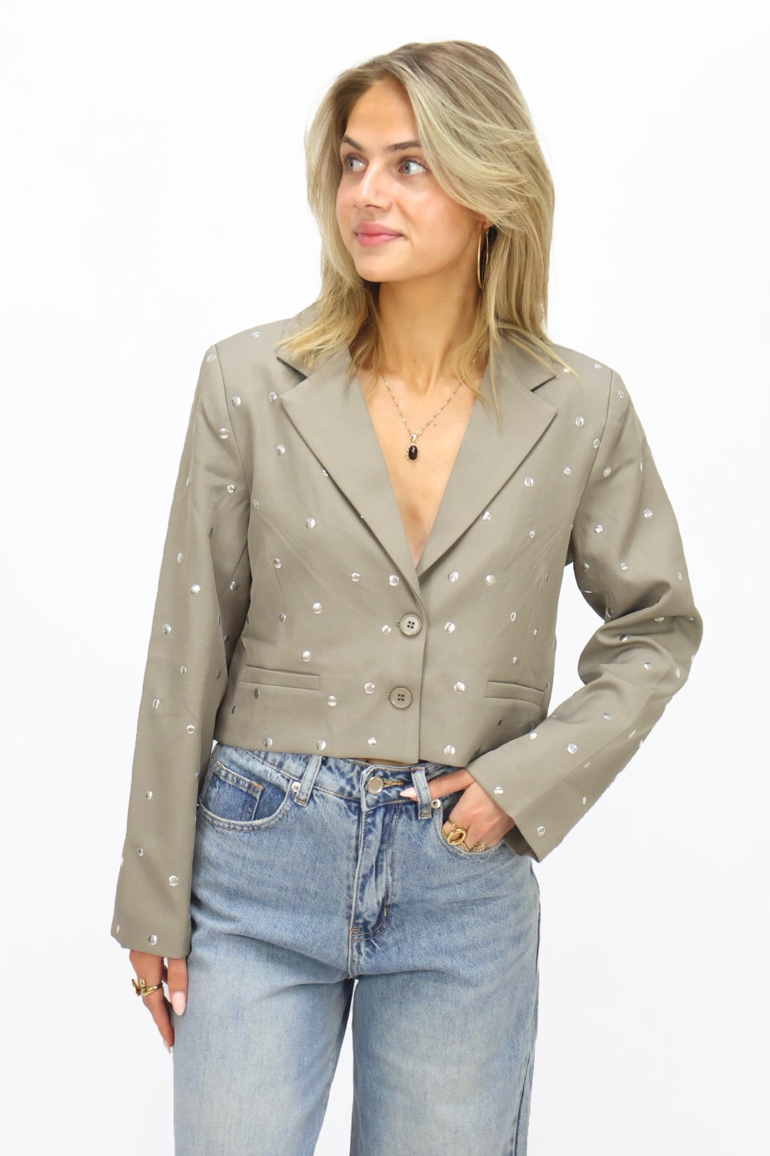 Saar studs Blazer | Ambika