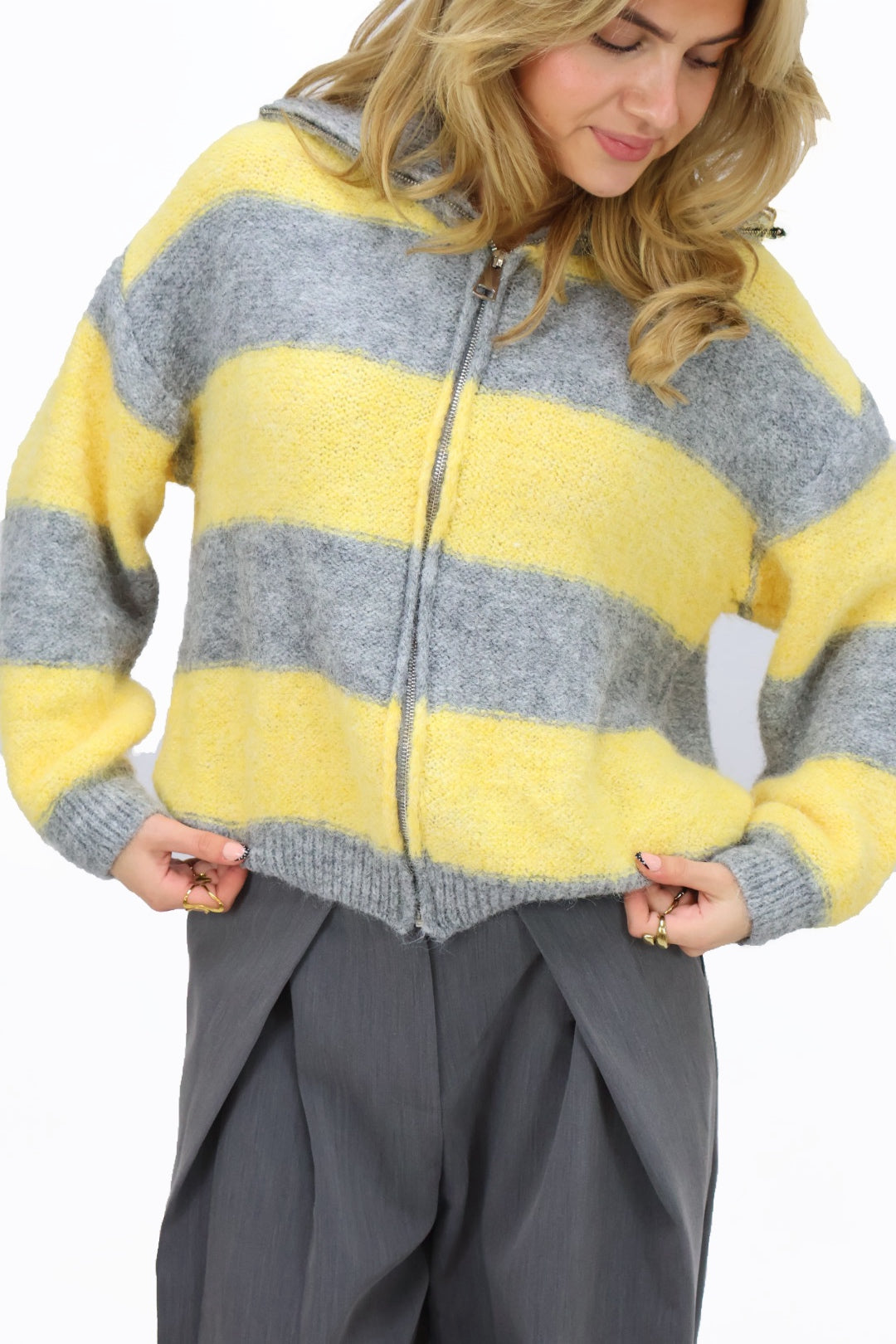 Semmy zip vest - Grey/Yellow