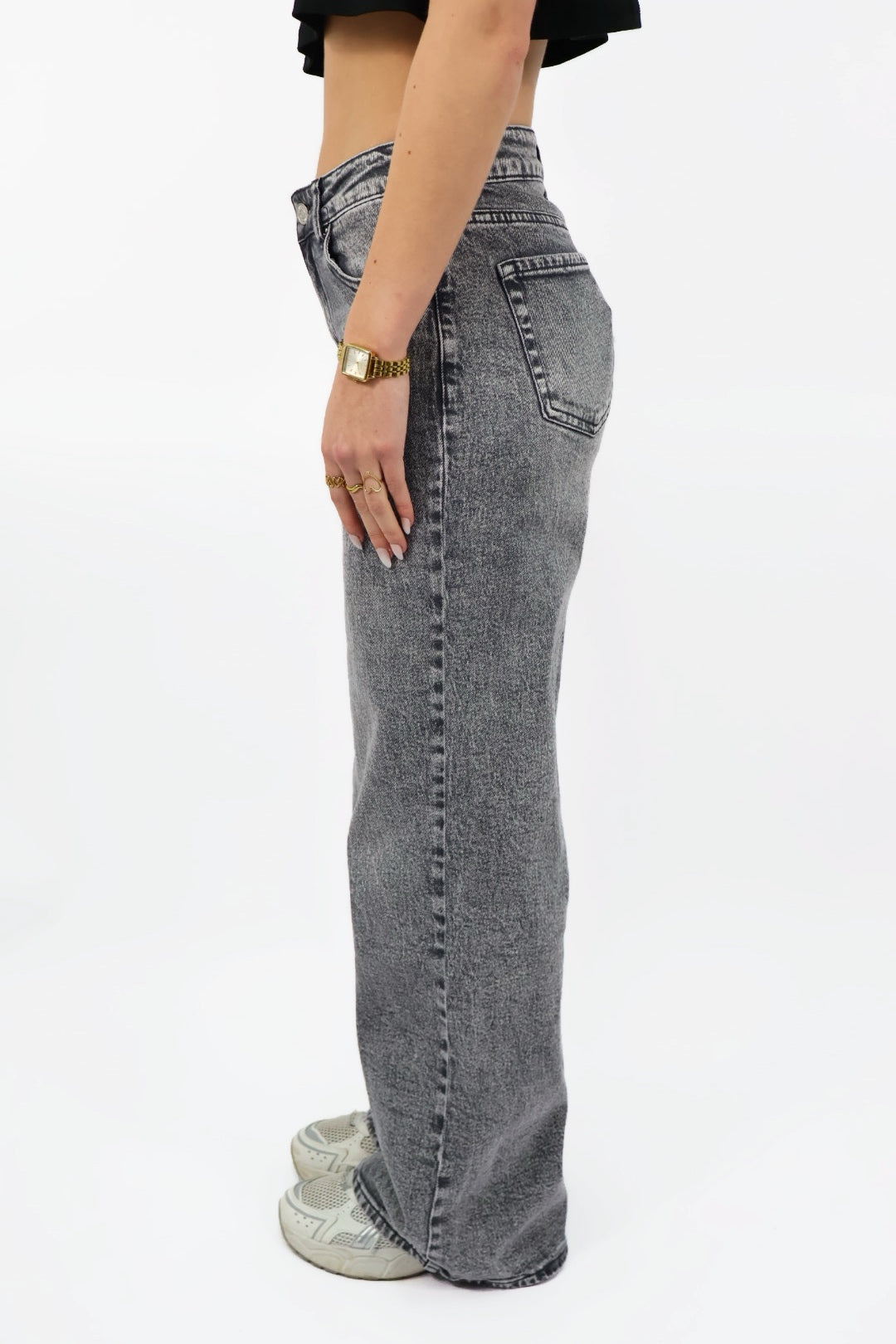 Midwaist Jeans - Grey - W3552-7