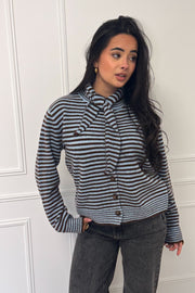 Yara cardigan - Blue/Brown