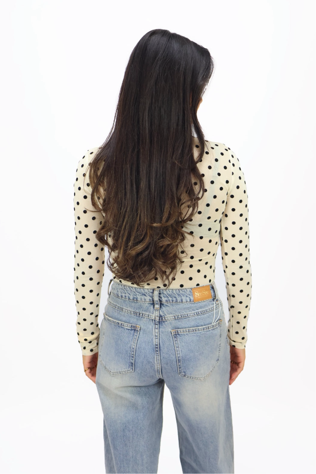 Mesh Dots Top - Creme
