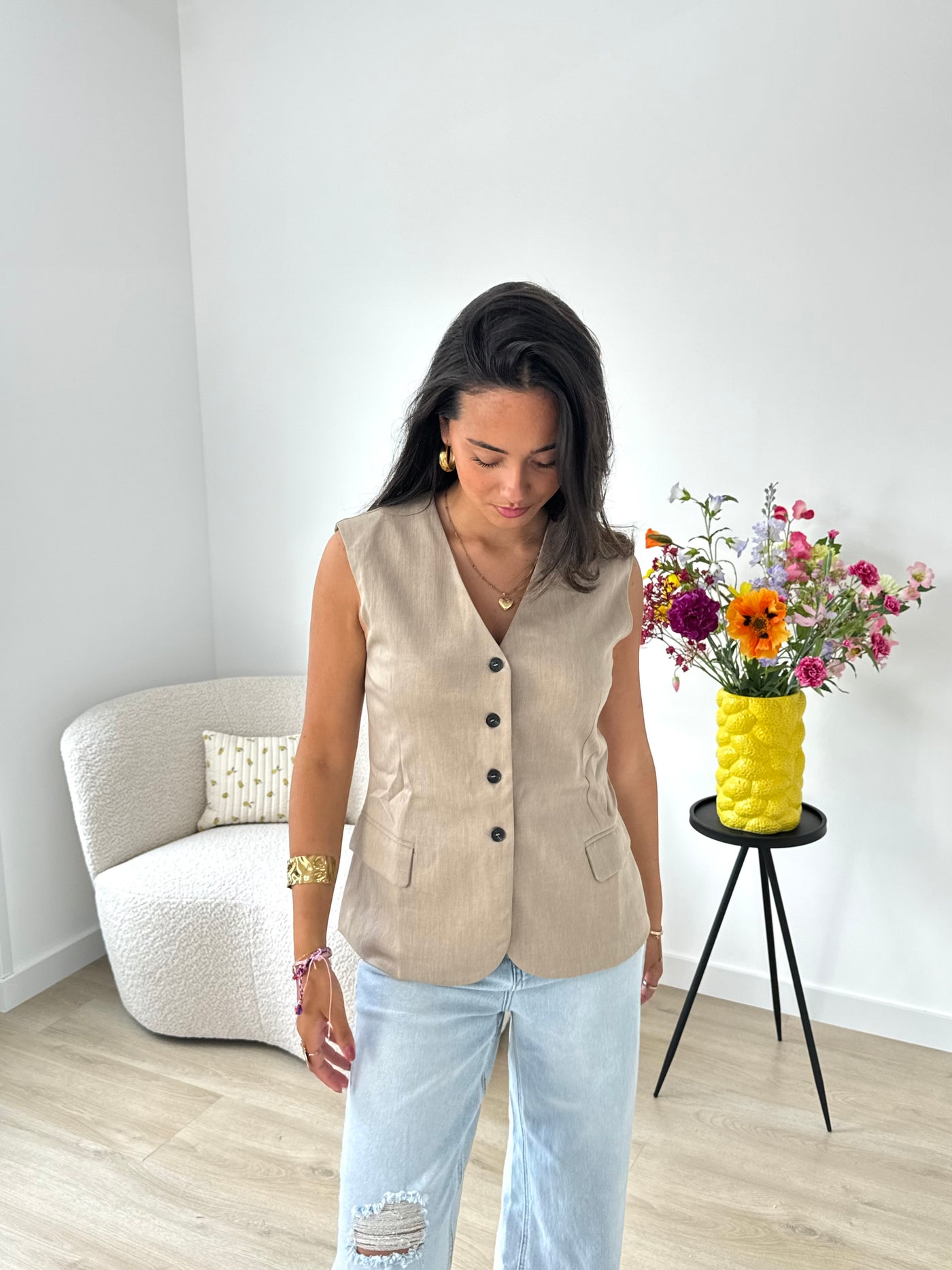 Olivia Gilet - Taupe