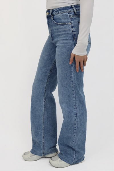 Denim Wide Leg Jeans - Light Blue | W3636-1