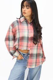 Rhinestone blouse - Coral