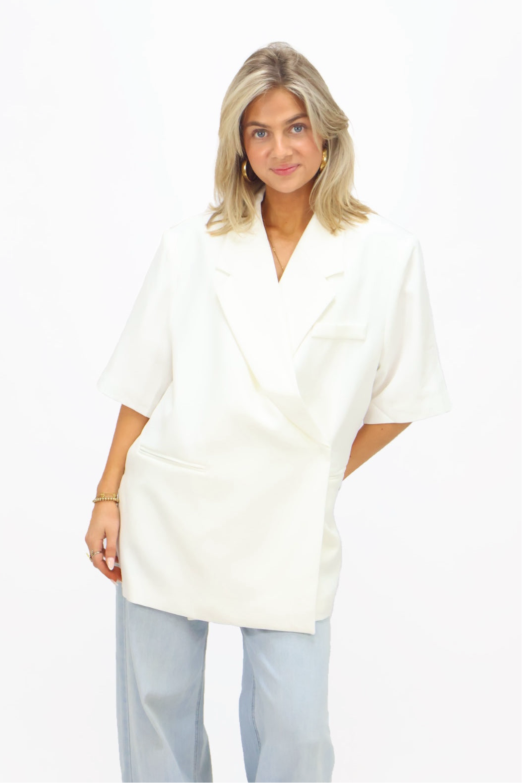 Olivia Blazer | Korte Mouw - White