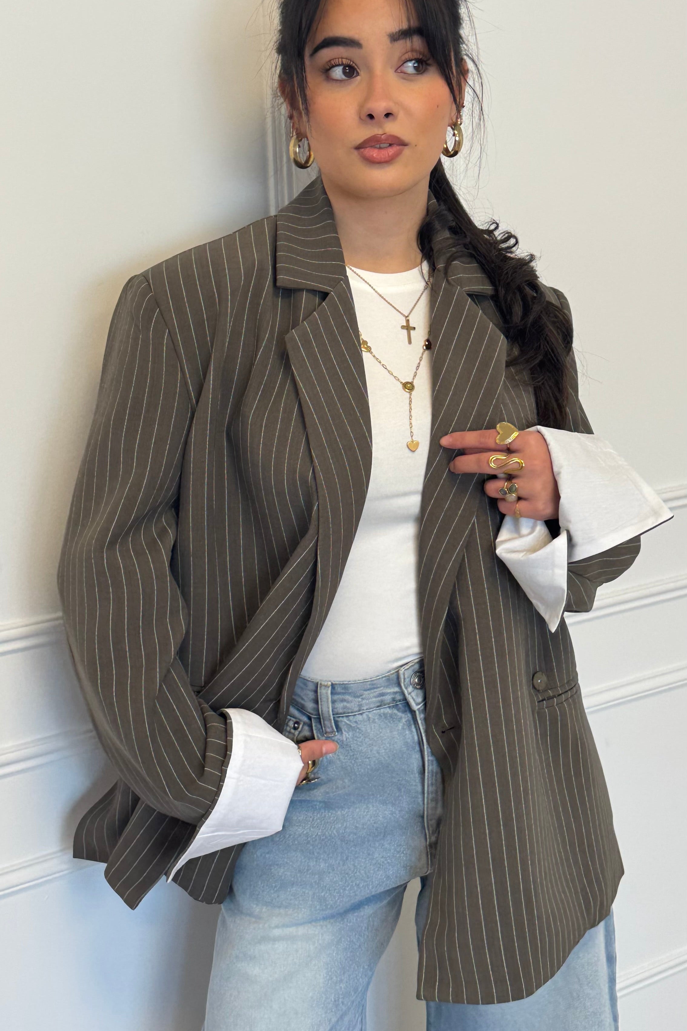 Teddy blazer striped - Green