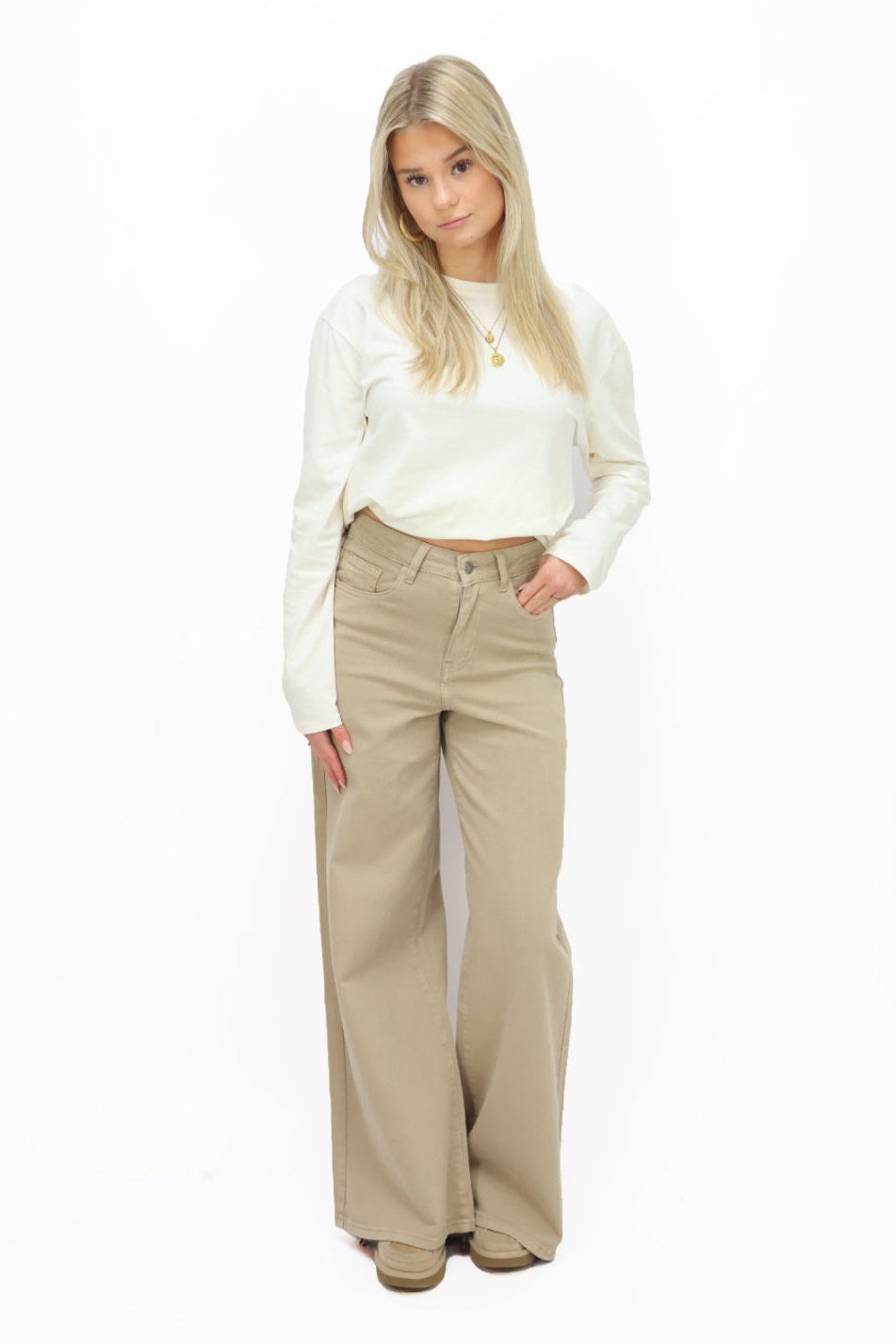 Mira wide leg Jeans | RD9031-8 - Beige