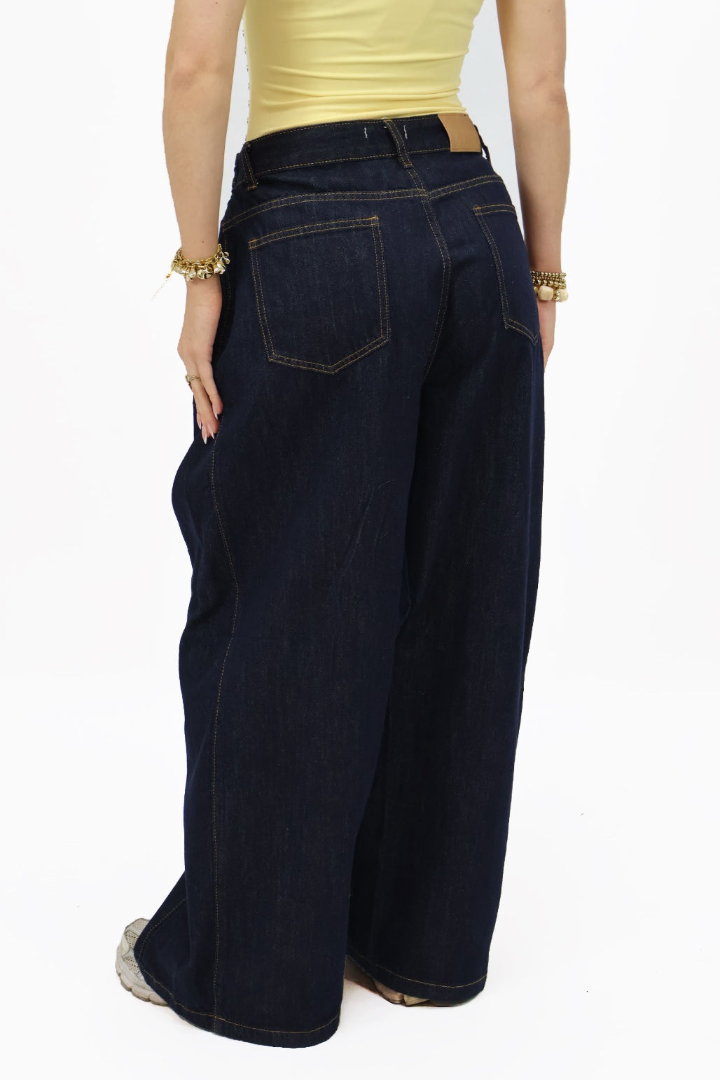 Jordan Wide Leg Jeans - Dark Blue