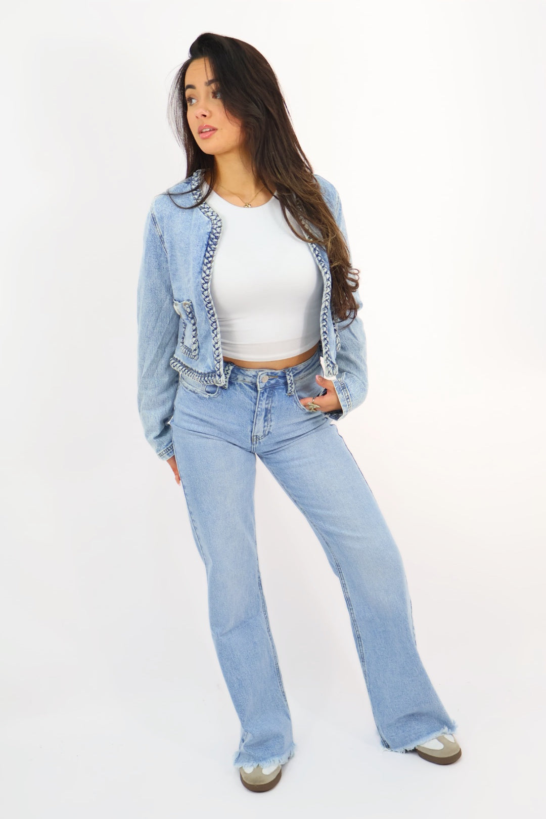 Bo Wide Leg Jeans - Blue | W3659