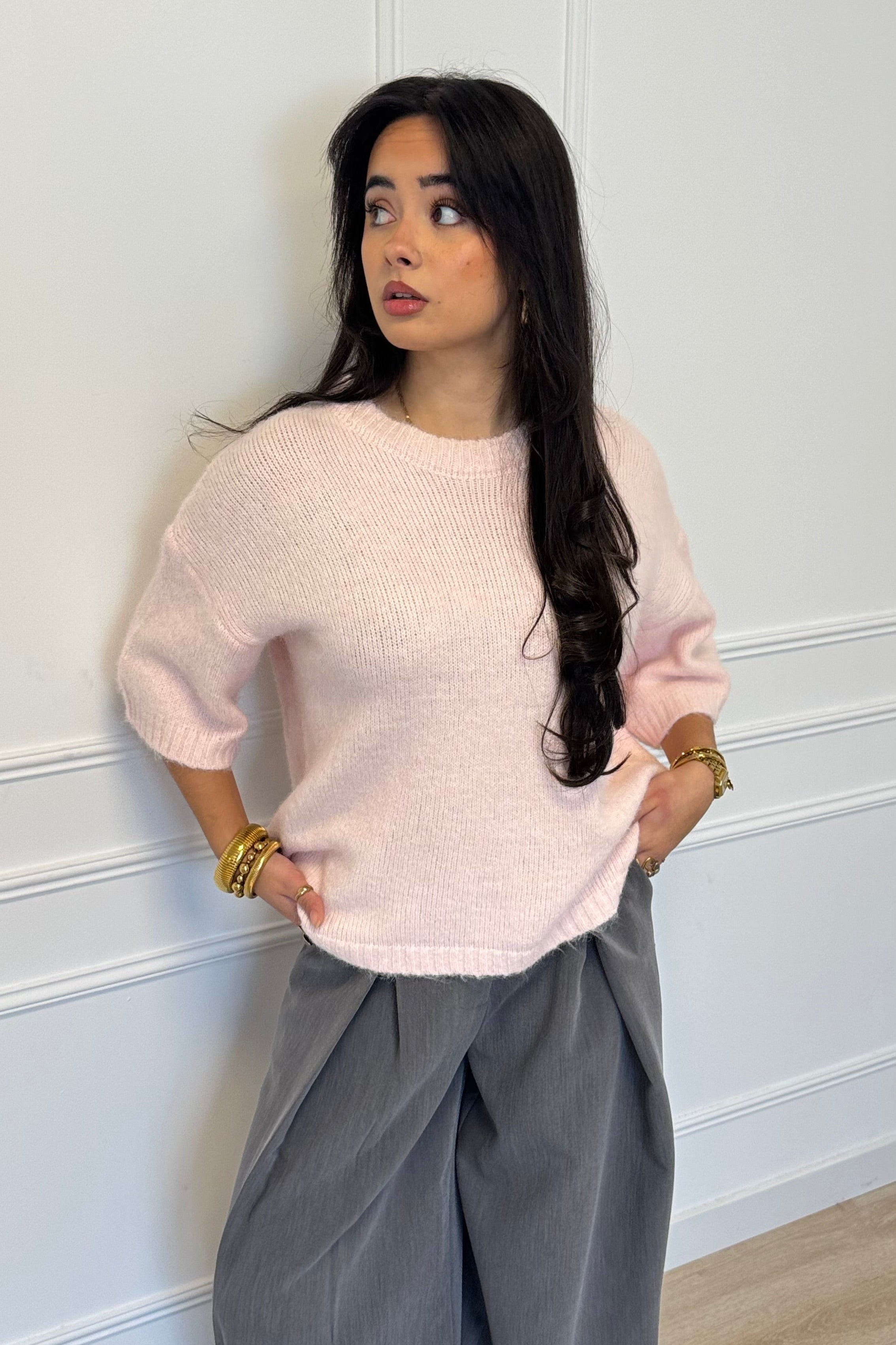 Moos shortsleeve sweater - Pink