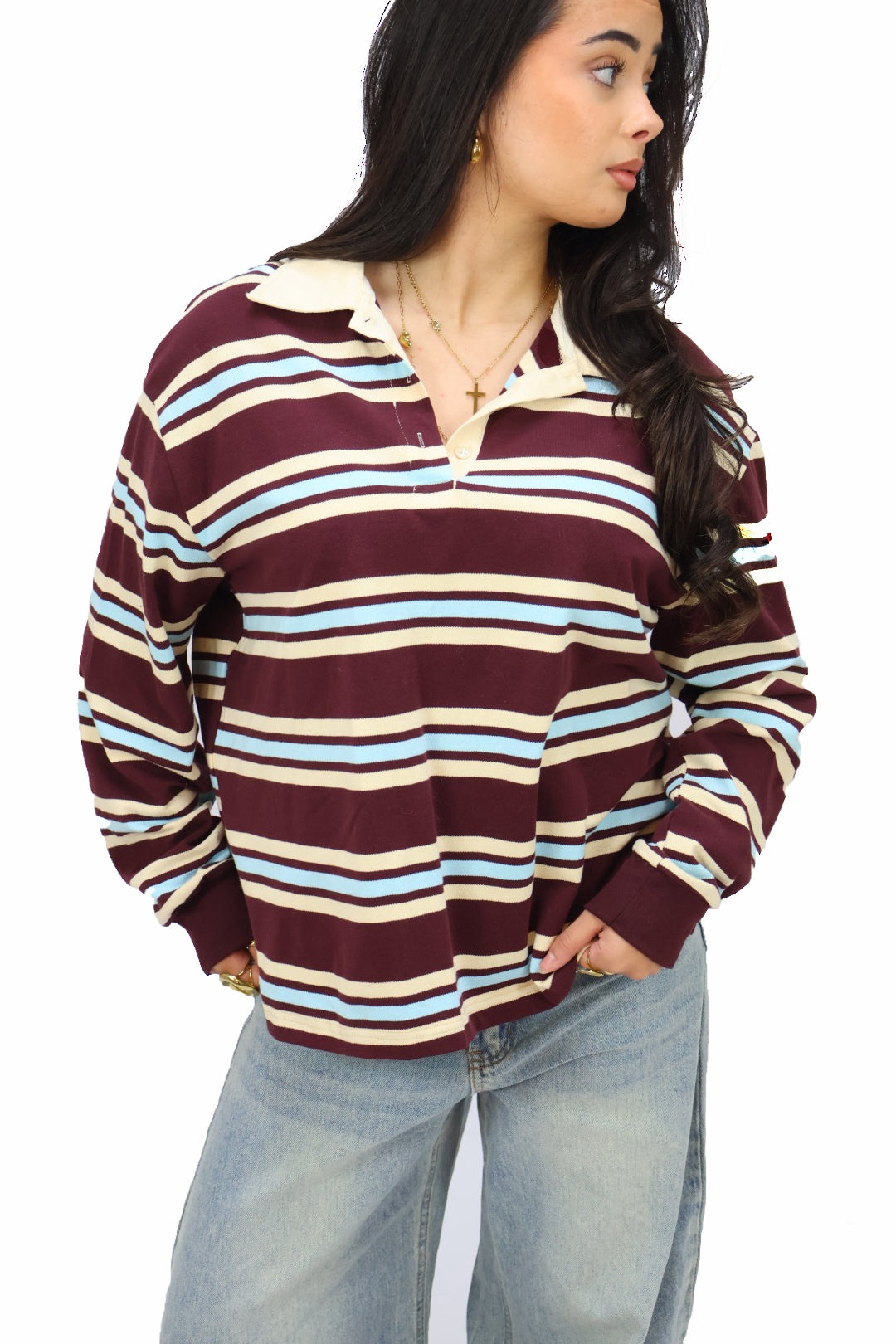 Danique polo longsleeve - Bordeaux