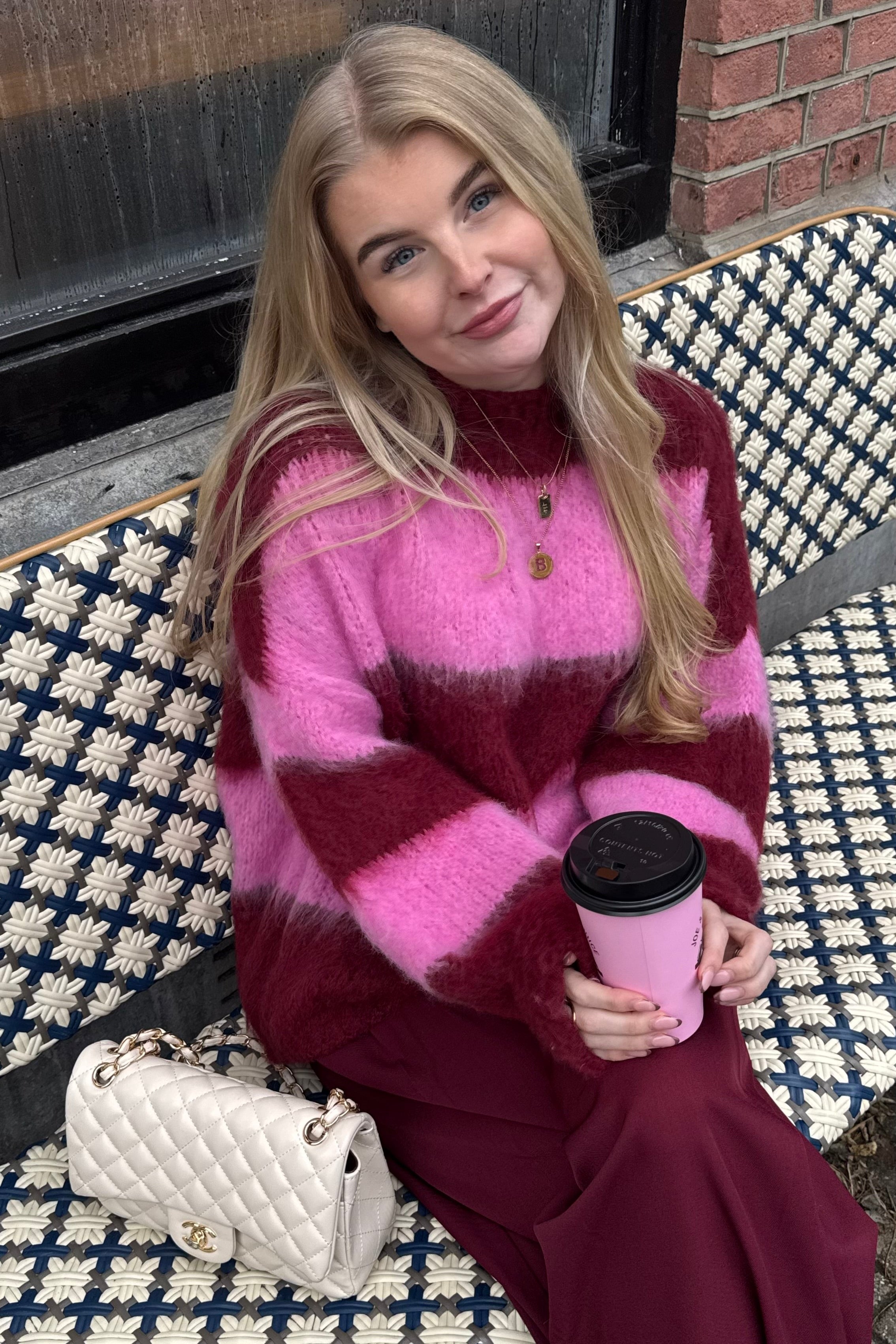 Sophia sweater - Pink/bordeaux