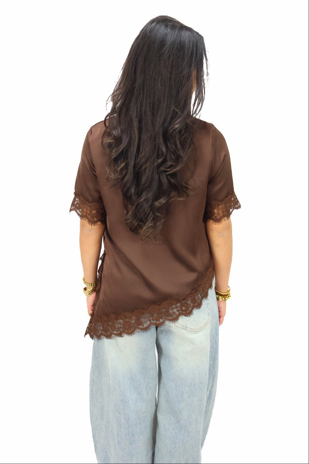 Satin T-Shirt - Brown