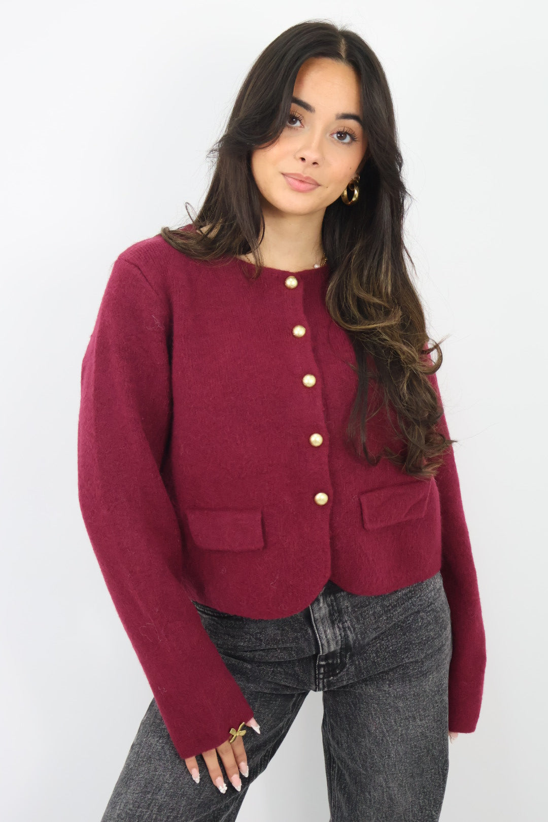 Chloe Cardigan - Bordeaux