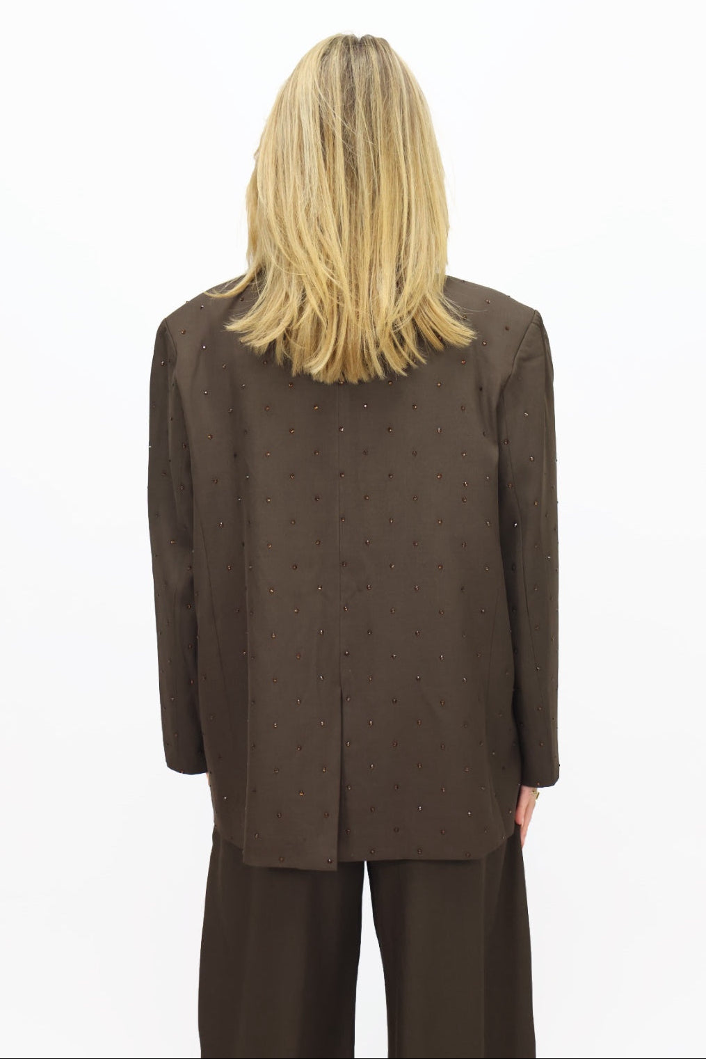 Ambika rhinestones blazer - Brown