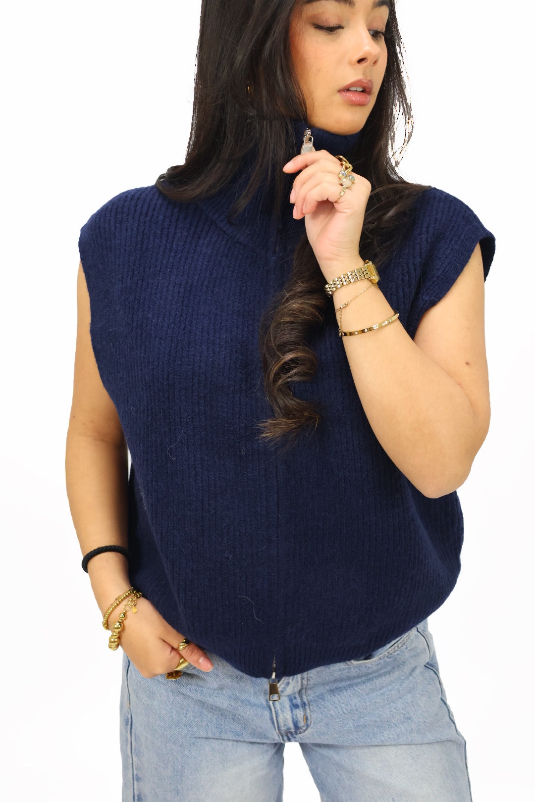 Amber knit gilet - Navy