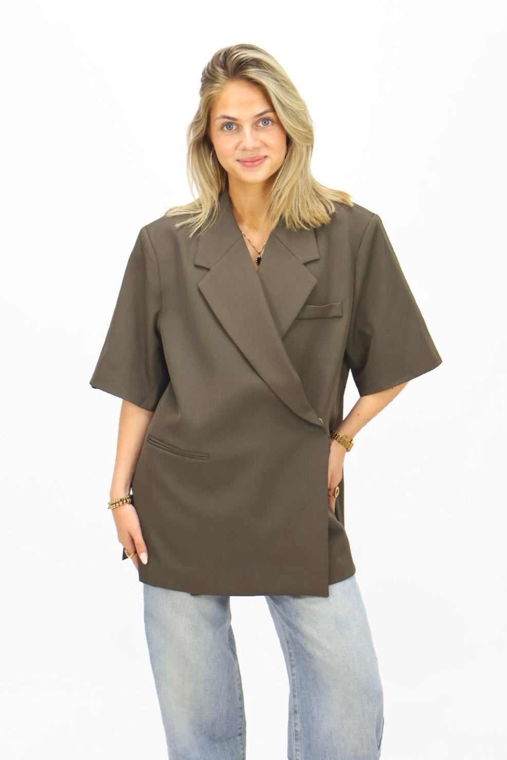 Olivia Blazer mouwloos - Brown