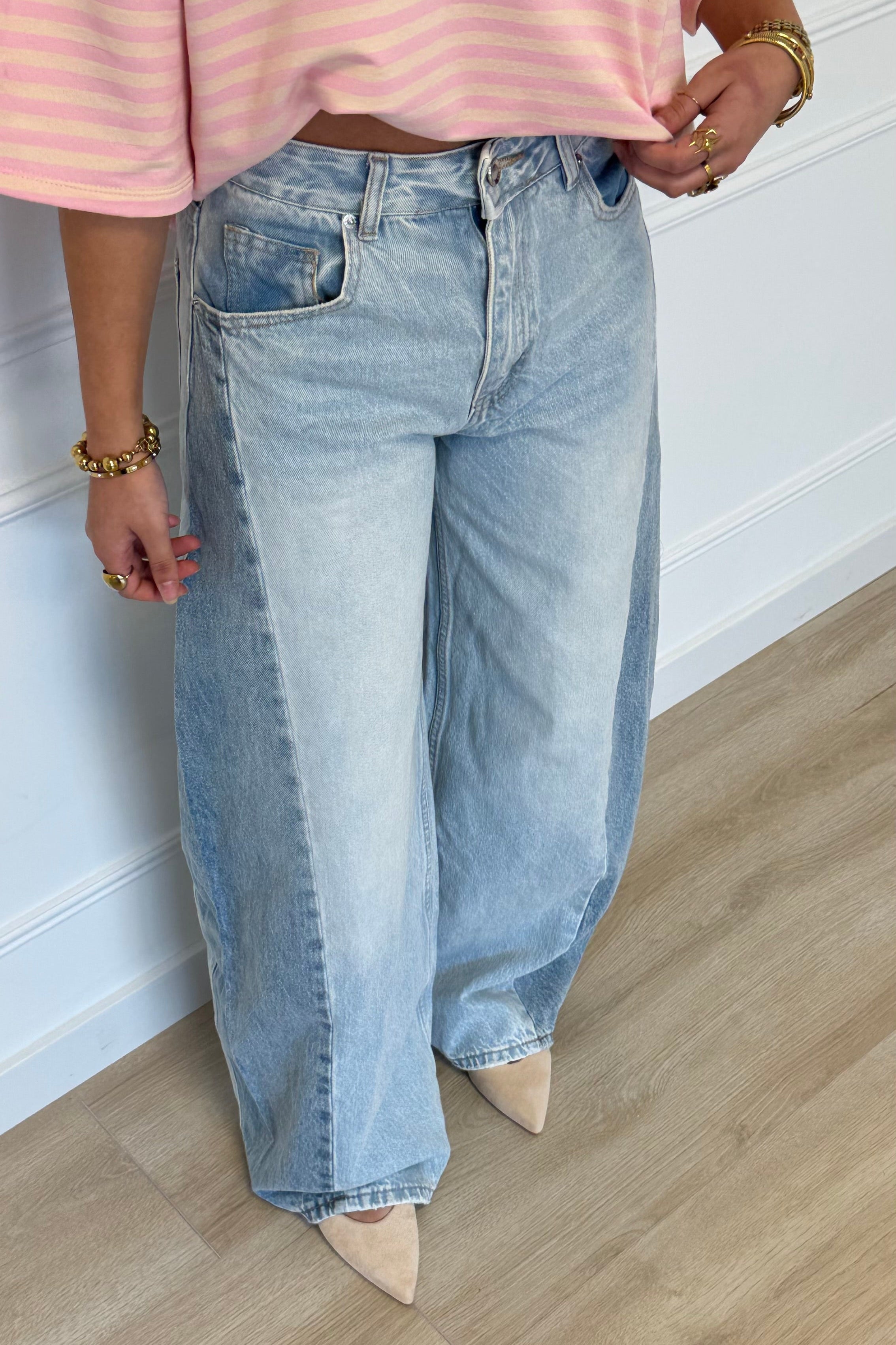 Fem wide leg jeans  - Blue
