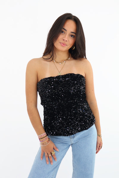 Peplum Glitter Top