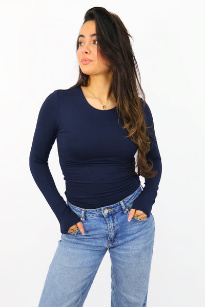 Leah top - Navy