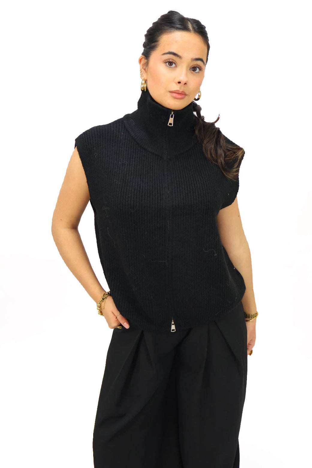 Amber knit gilet - Black