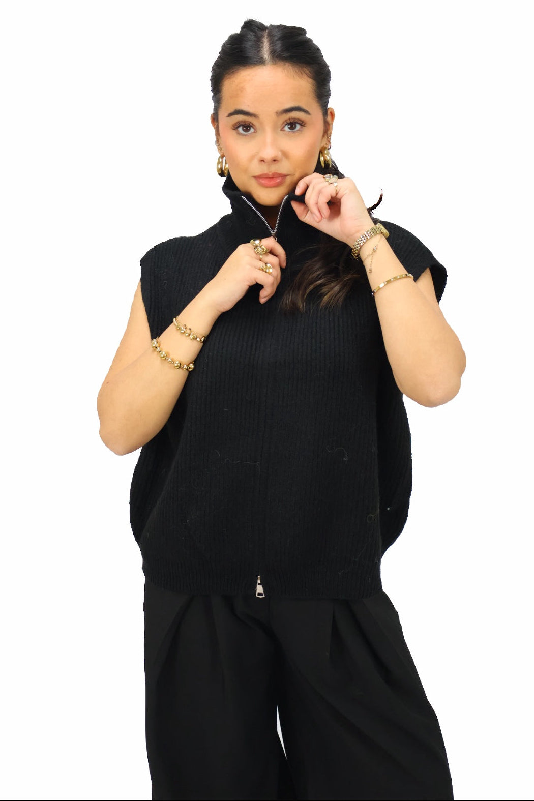 Amber knit gilet - Black