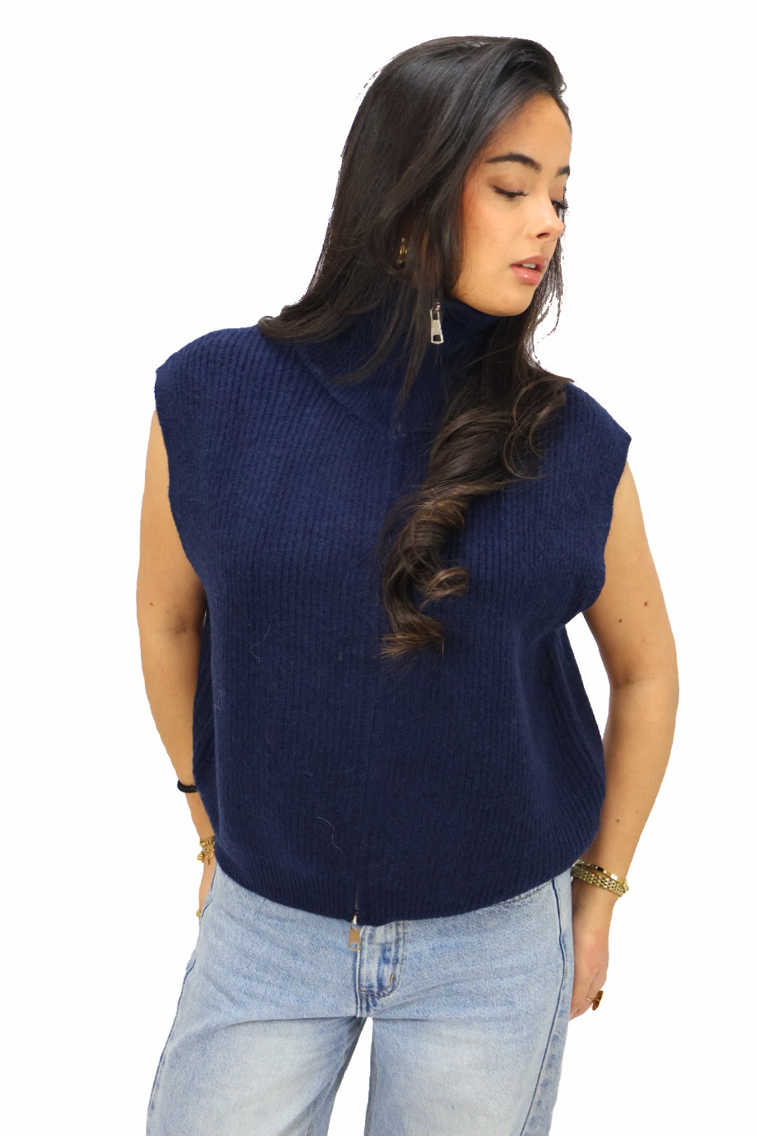 Amber knit gilet - Navy