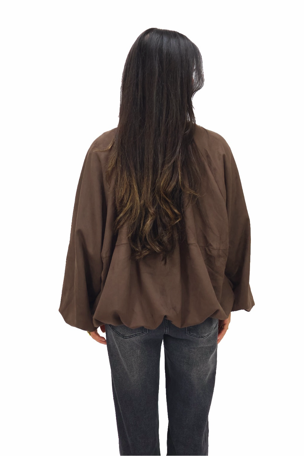 Maud Suede Look Jacket - Brown | Ambika