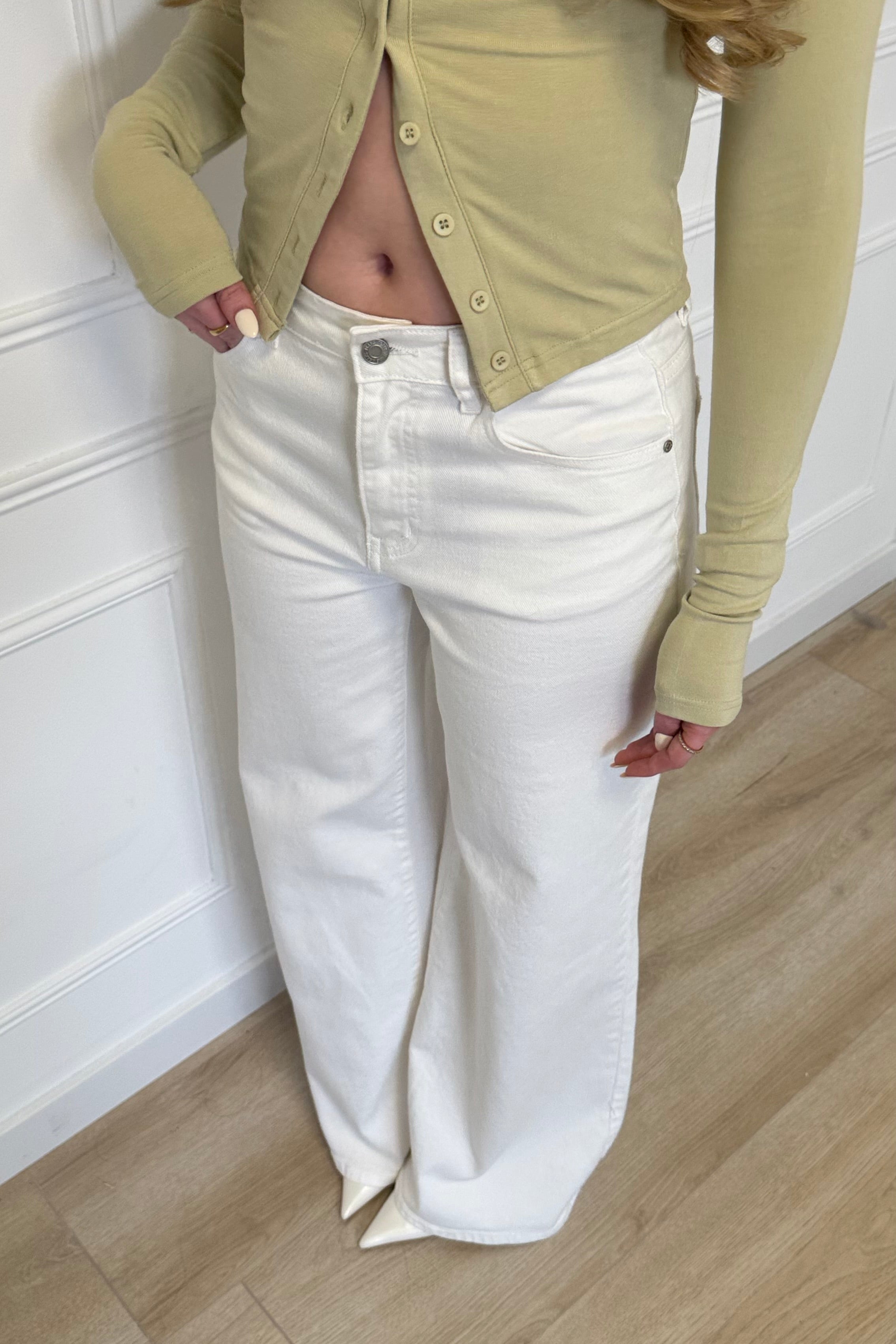 Pien wide leg jeans  - White