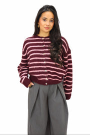 Evy Cardigan - Pink/bordeaux