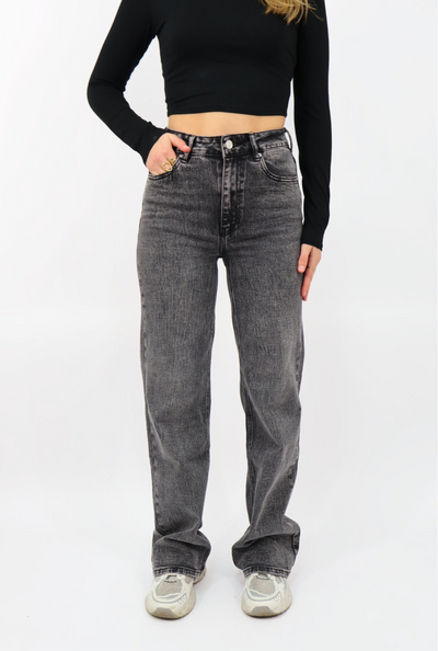 Laila Wide Leg Jeans - Dark grey | W3556