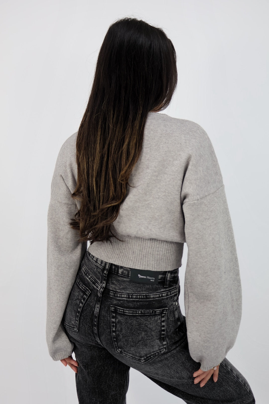 Nara Cropped Sweater - Grey