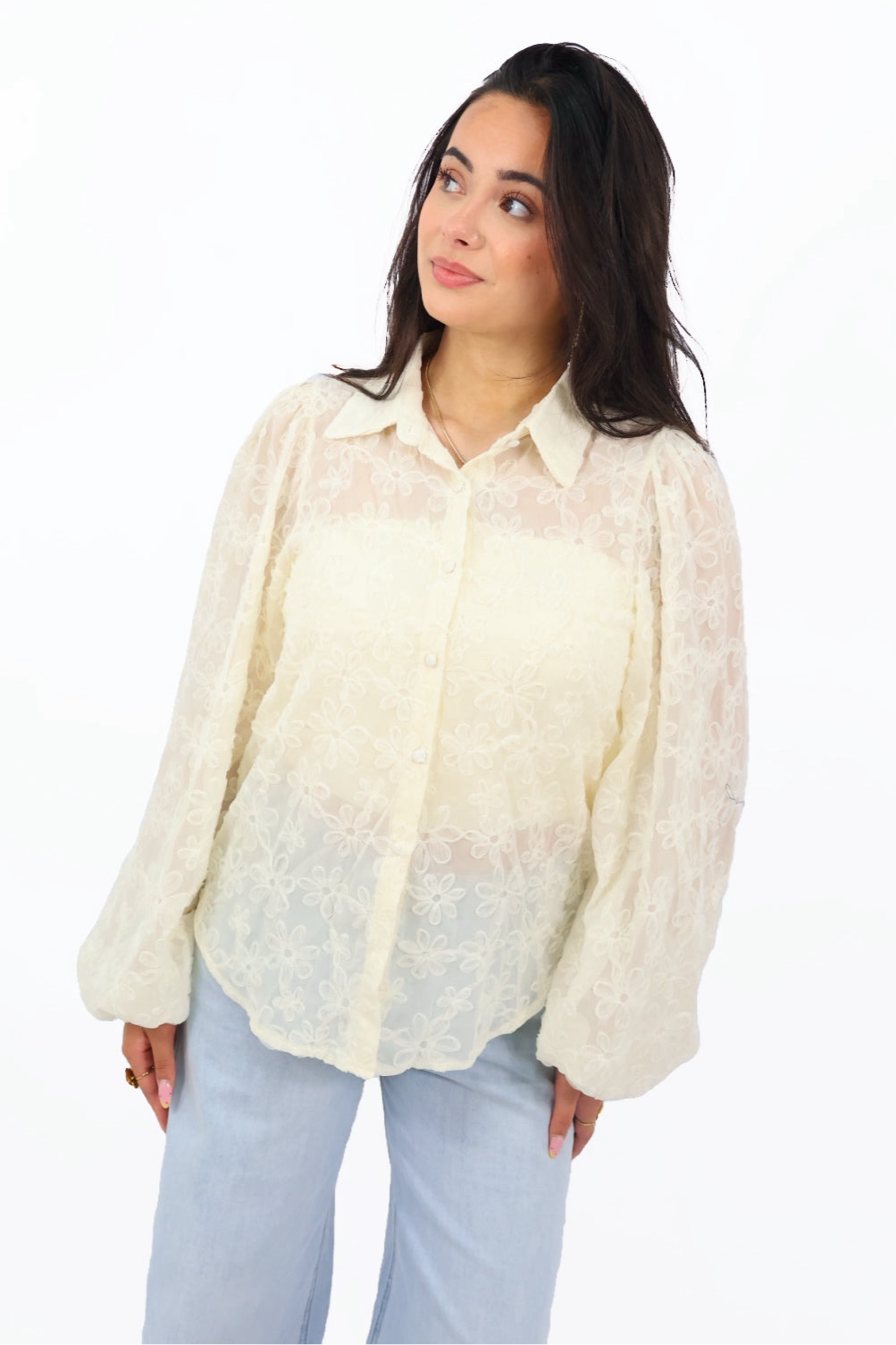 Flower Blouse - Creme