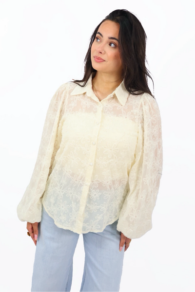 Flower Blouse - Creme