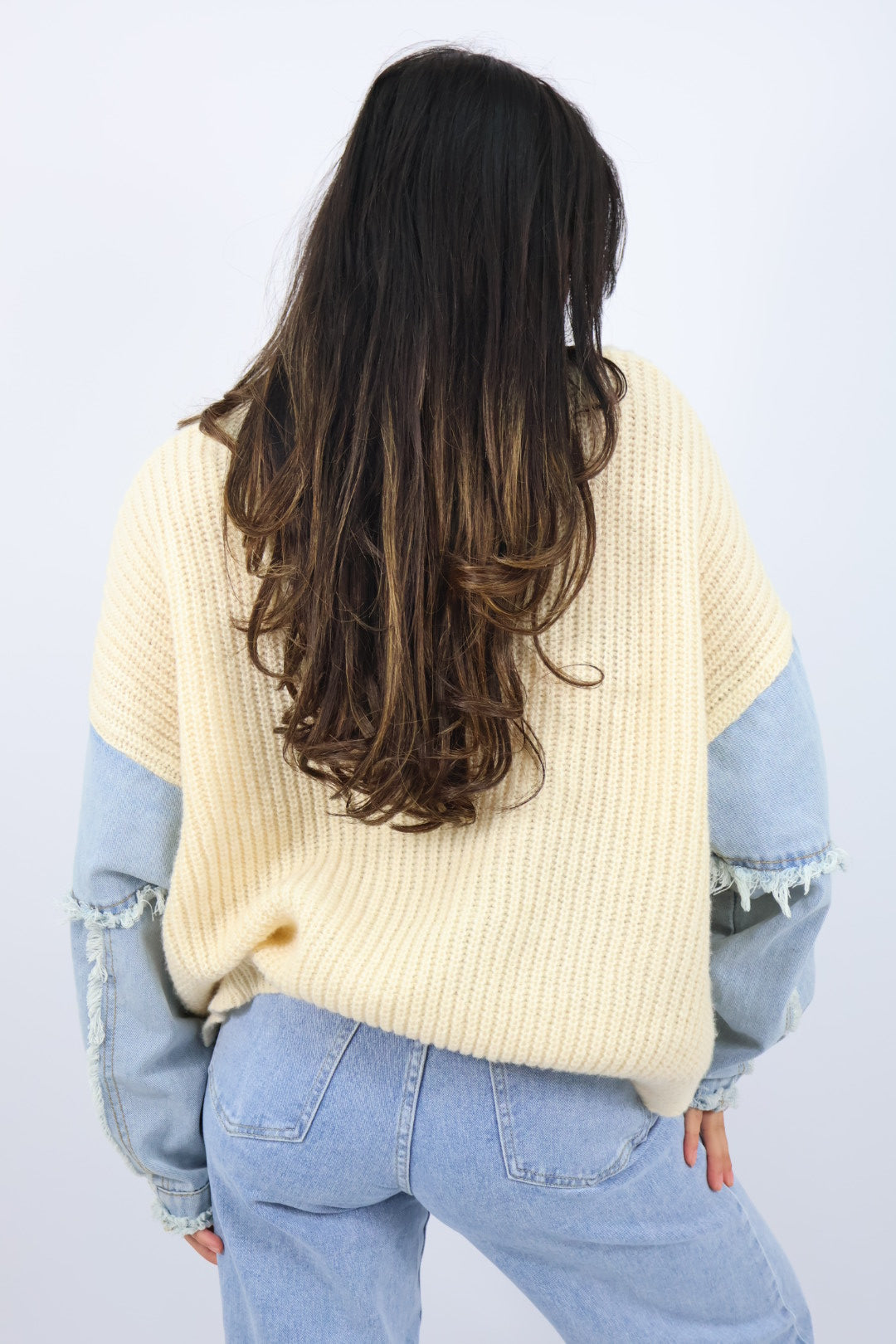 Light Denim Sweater - Beige