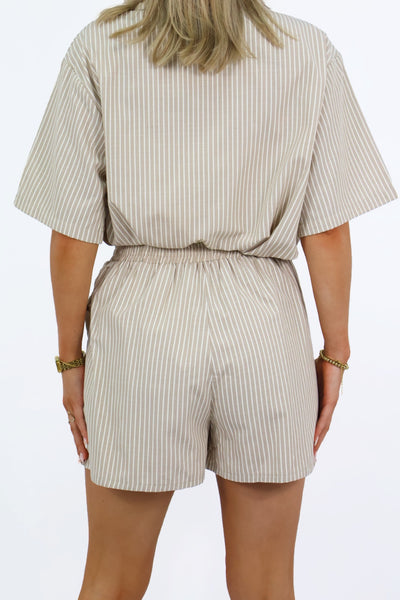 Stripes Short - Taupe