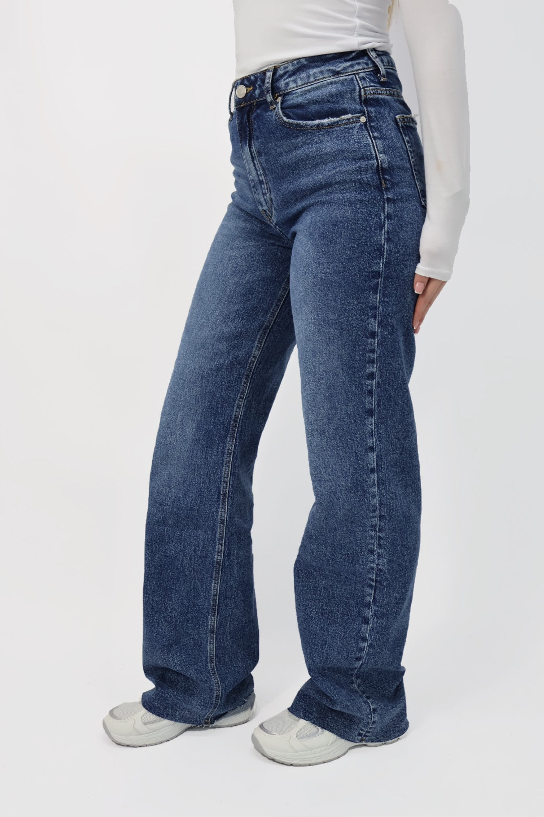 Denim Wide Leg Jeans - Blue | W3636-2