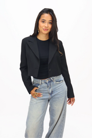 Milly Cropped Blazer - Black
