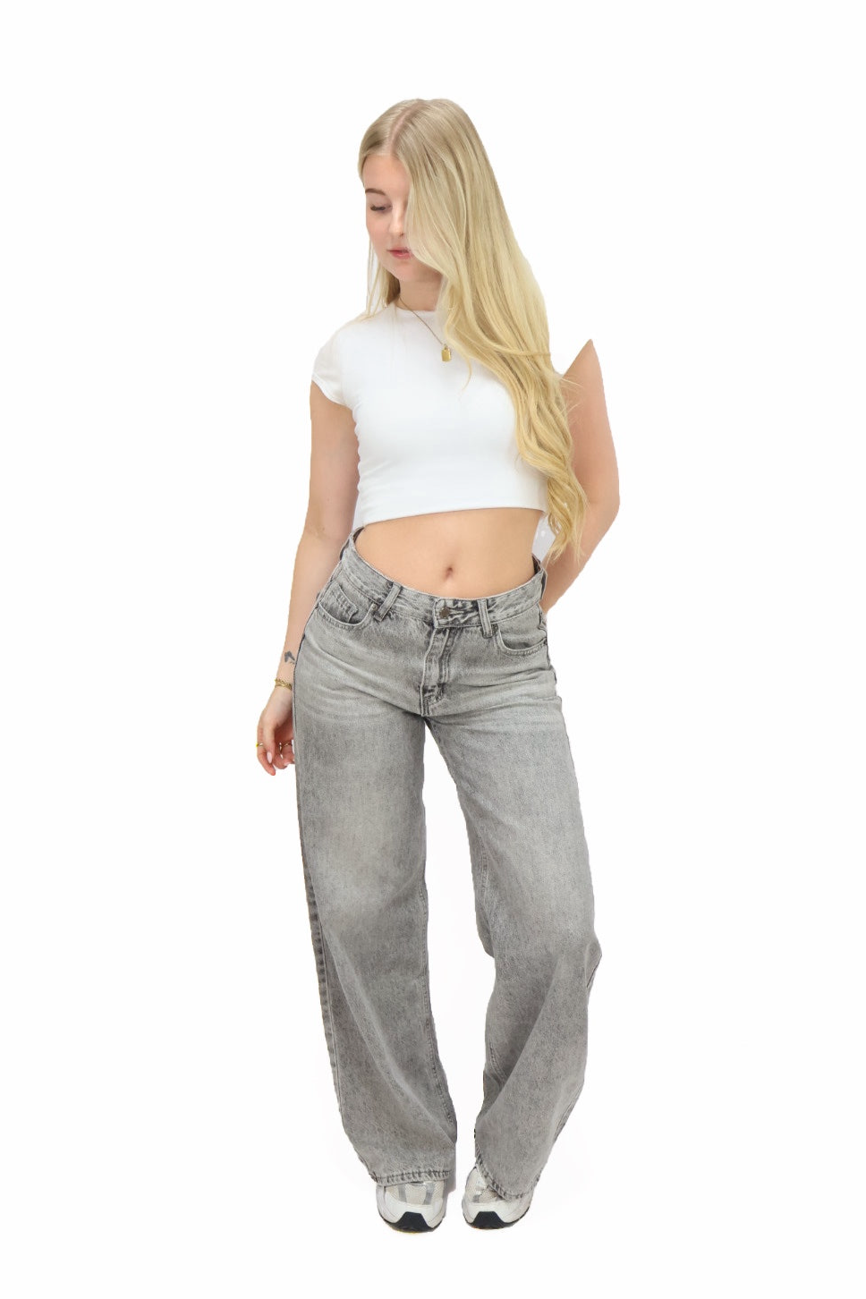 Lisa wide leg Jeans Grey - A332
