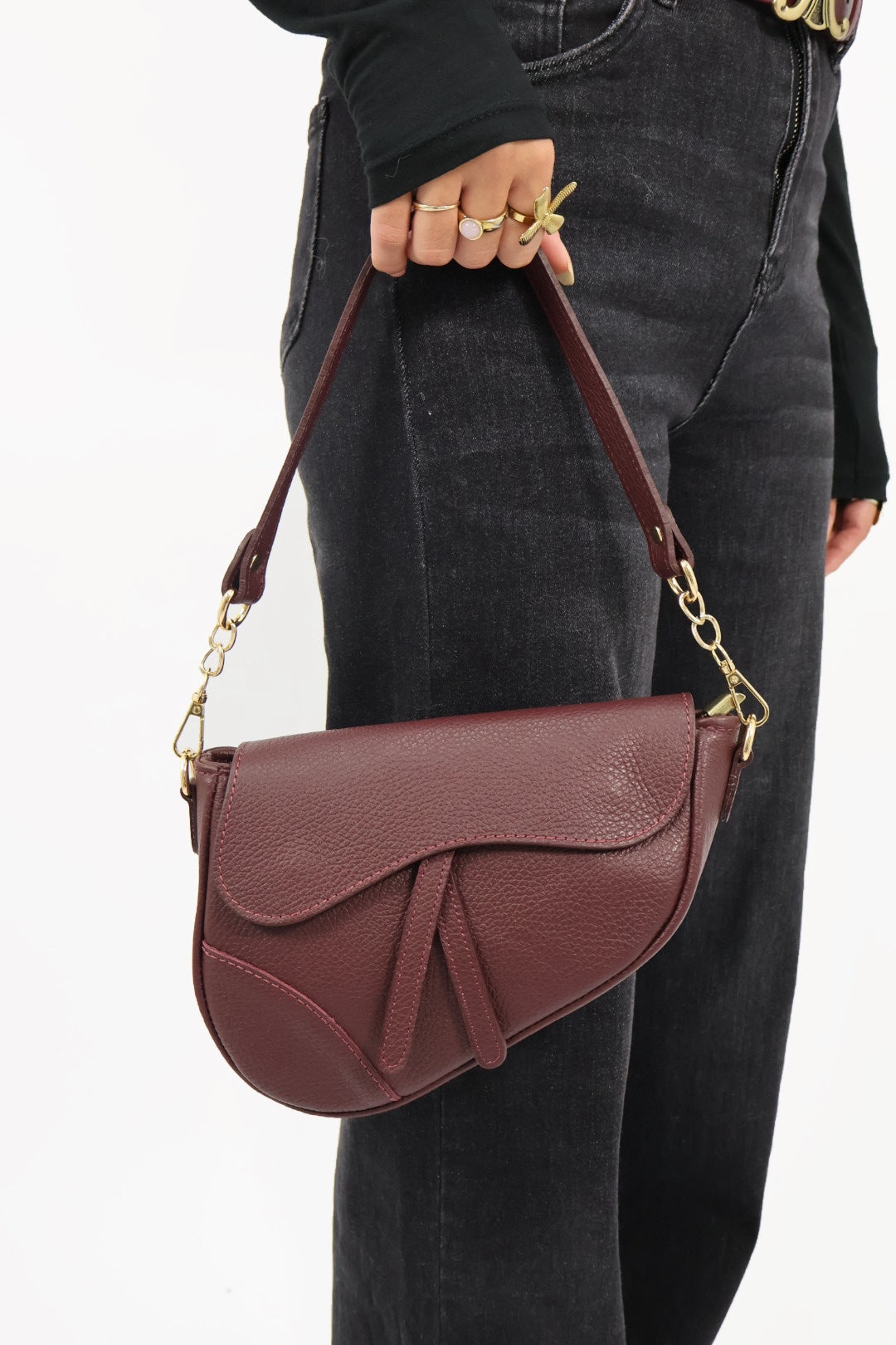 Saddle Bag - Bordeaux | Echt leer